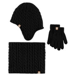 CHILDRENS WINTER SCARF WARM THREE PIECE SET_CWMM2868