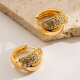 ELEGANT HOOP EARRINGS GOLD PLATED FALL STYLE_CWMM8531