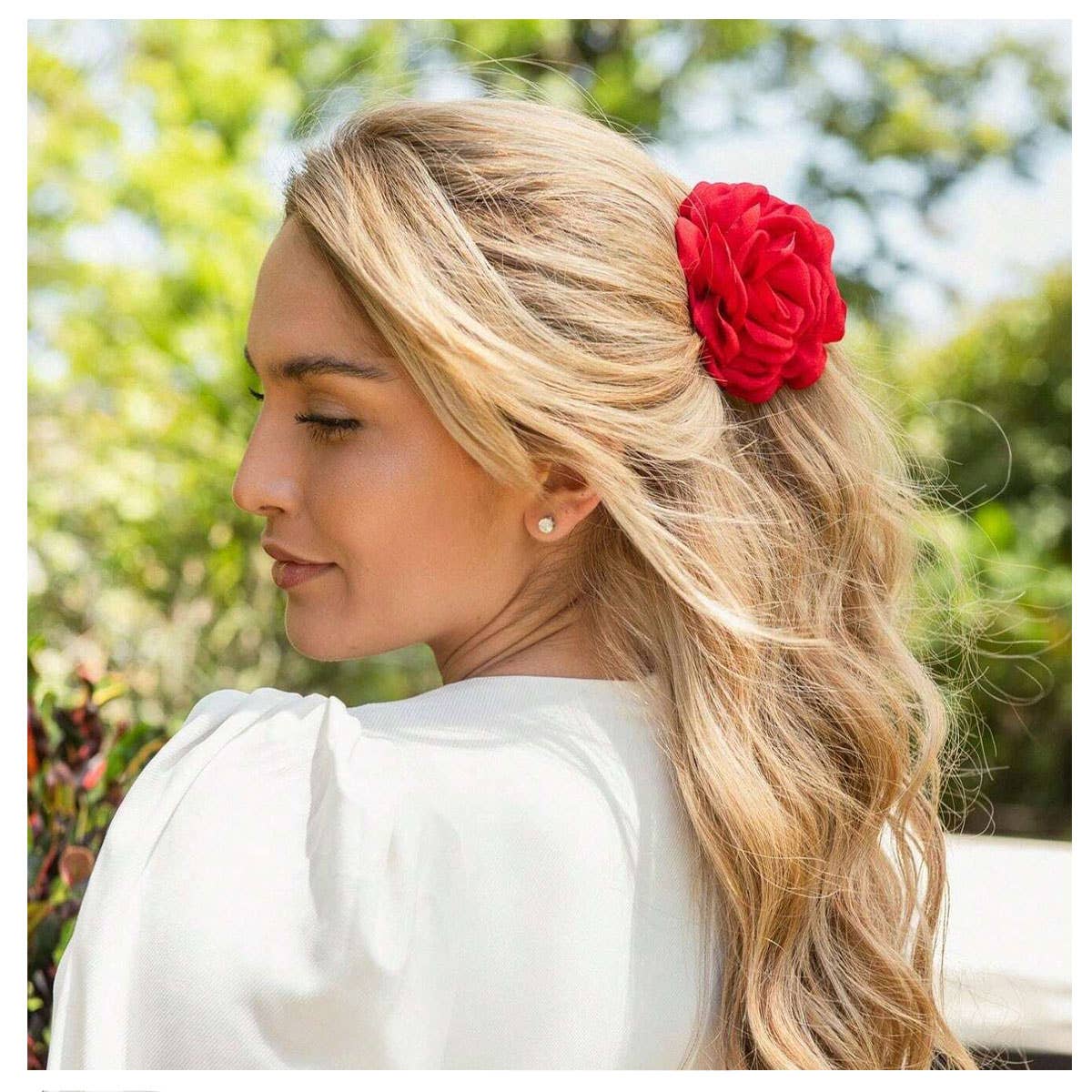 LARGE ROSE HAIR CLAW ELEGANT INS STYLE CLIP_CWAHA1046