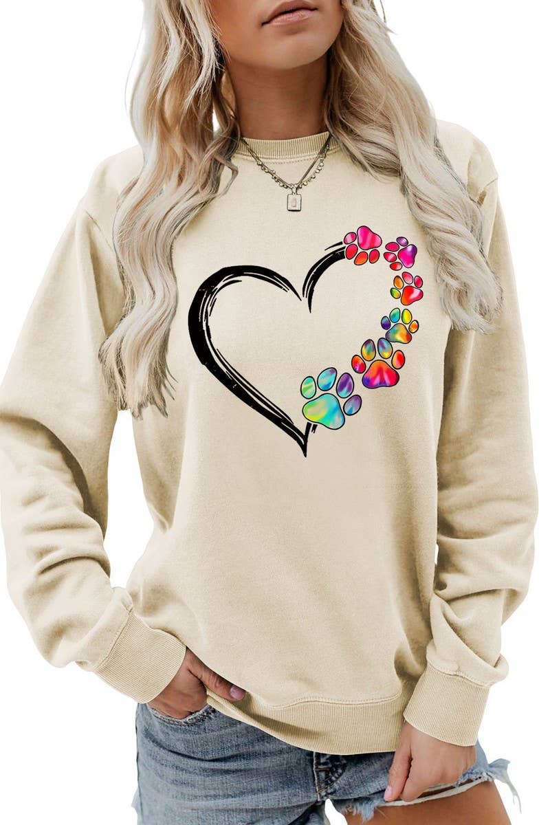 Valentine Day Rainbow Print Pullover_Cwtstl0985