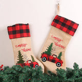 RED AND BLACK PLAID CHRISTMAS CANDY STOCKINGS_CWMS1456