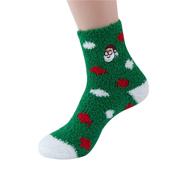 CHRISTMAS EMBROIDERY COZY SOCKS FOR WOMEN_CWMS0200