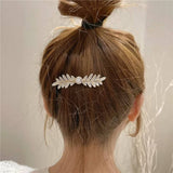 LEAF PEARL HAIR CLIP SPRING FAIRY SIDE PIN_CWAHA4789