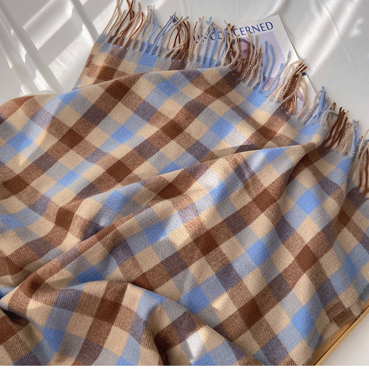 Vintage Wool-Blend Scarf Cozy Winter Neck Wrap_Cwasc1476