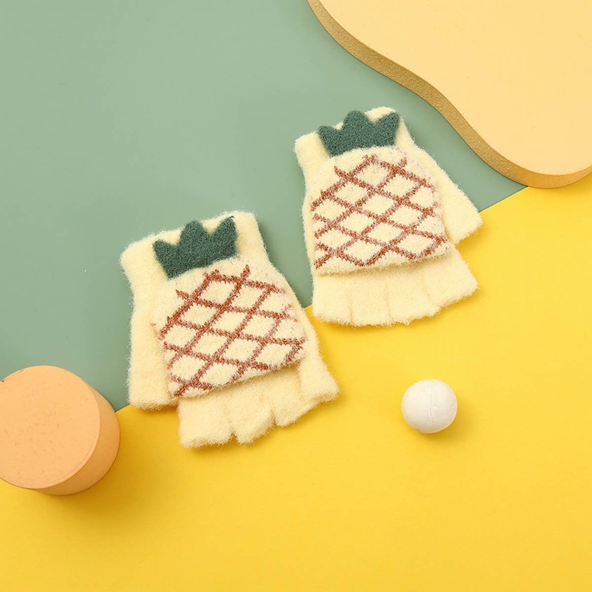 BABY HALF FINGER FLIP WRITING WARM GLOVES_CWAG0158