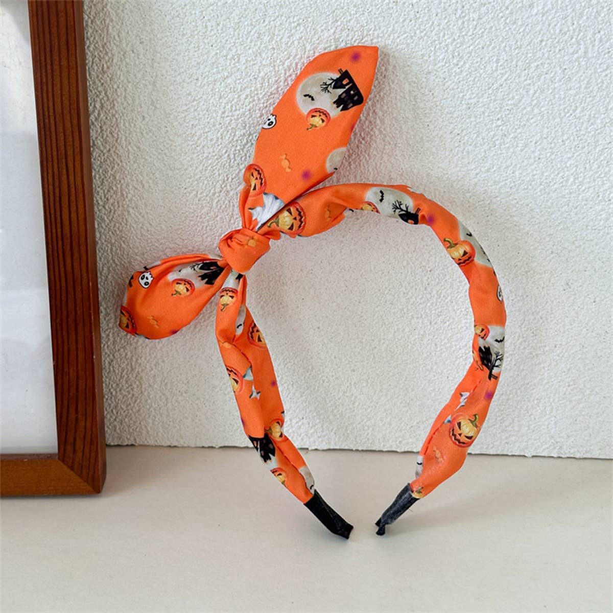 Halloween Skull Bunny Ear Headband Print_Cwaha07597
