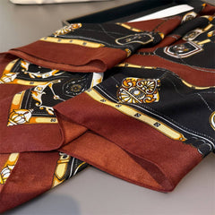 Equestrian Herringbone Cotton-Linen Square Scarf_Cwasc03448