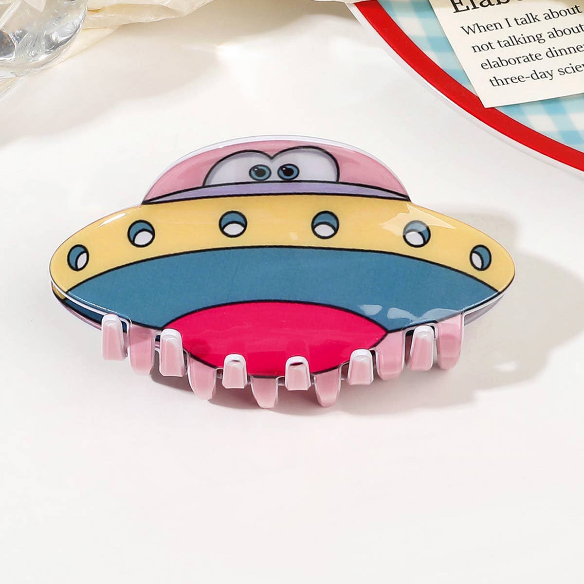 ACRYLIC UFO HAIR CLAW ELEGANT ALIEN SHARK CLIP_CWAHA1637