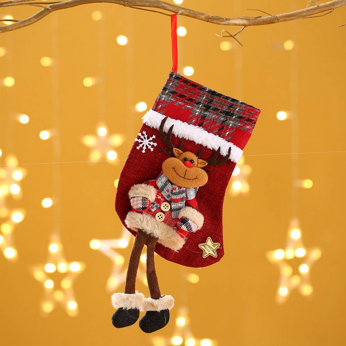 PLAID CLOTH DOLL CHRISTMAS GIFT BAG_CWMM1892