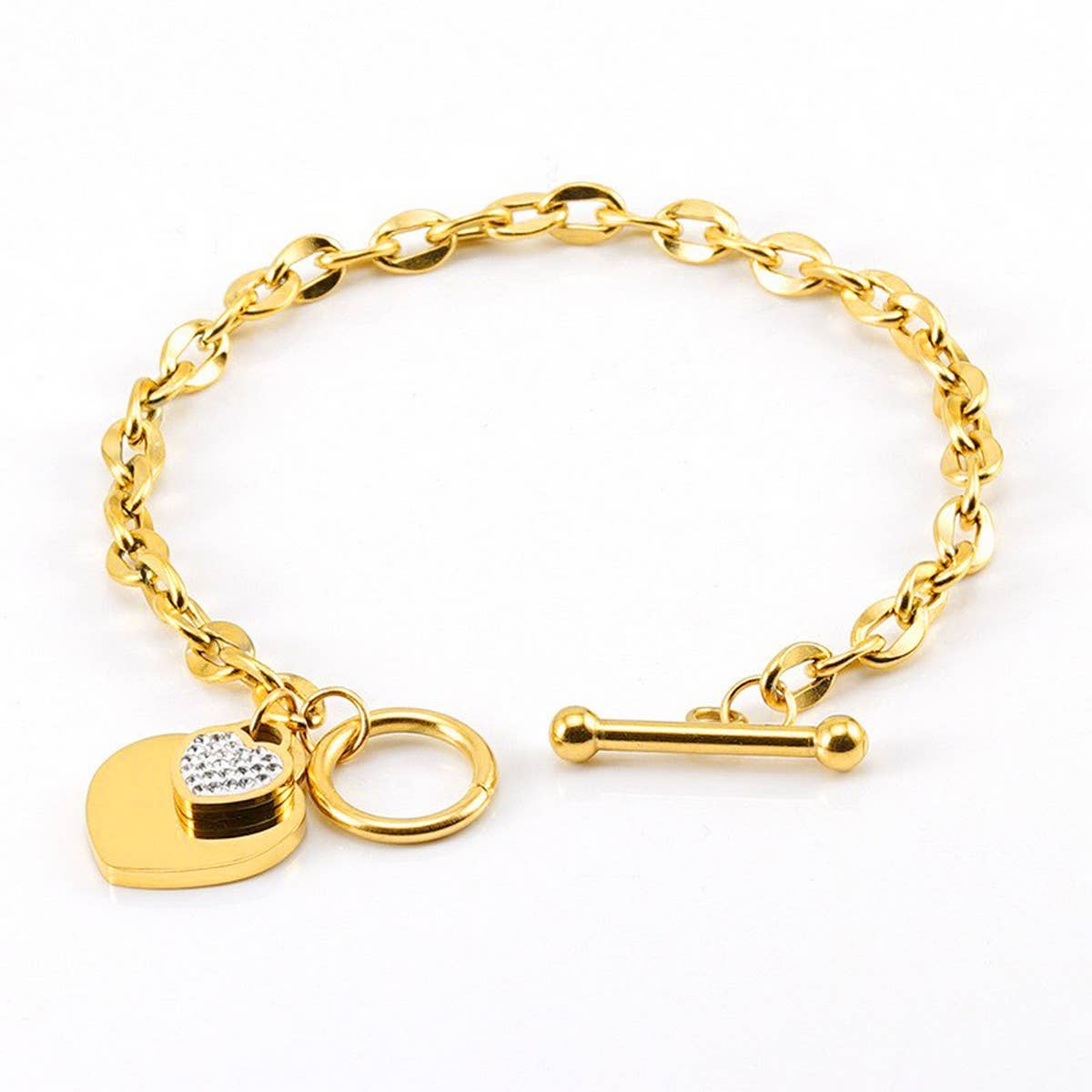 Cwaje1955_Fashion Love Stainless Steel Bracelet Ot Buckle
