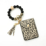 SUNFLOWER BEAD WALLET WITH SNAKESKIN KEYCHAIN_CWAB4998