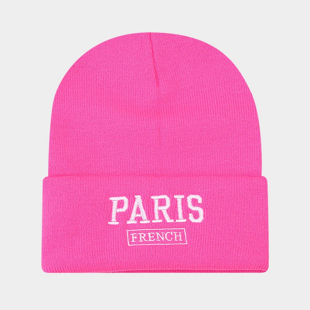 KOREAN STYLE EMBROIDERED LETTER KNITTED HAT_CWAH2120