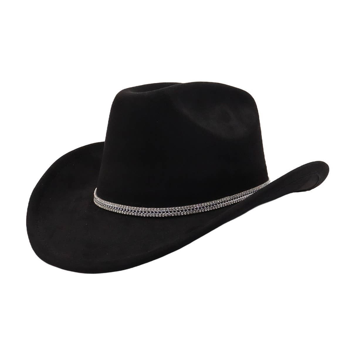 MEN WOMEN SUEDE WESTERN COWBOY FEDORA HAT_CWAH04395