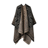 CAPE DARK DOUBLE SIDED WARM OUTER WEAR THICK SHAWL_CWASC2118