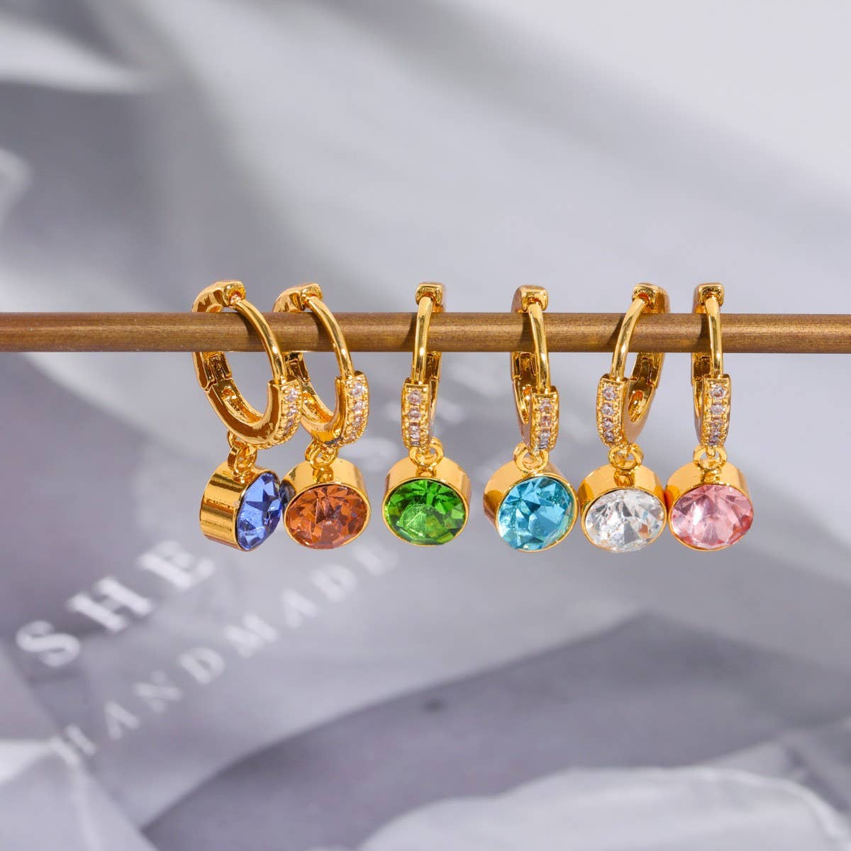 DECEMBER BIRTHSTONE DIAMOND ZIRCON STUD EARRINGS_CWAJE5079