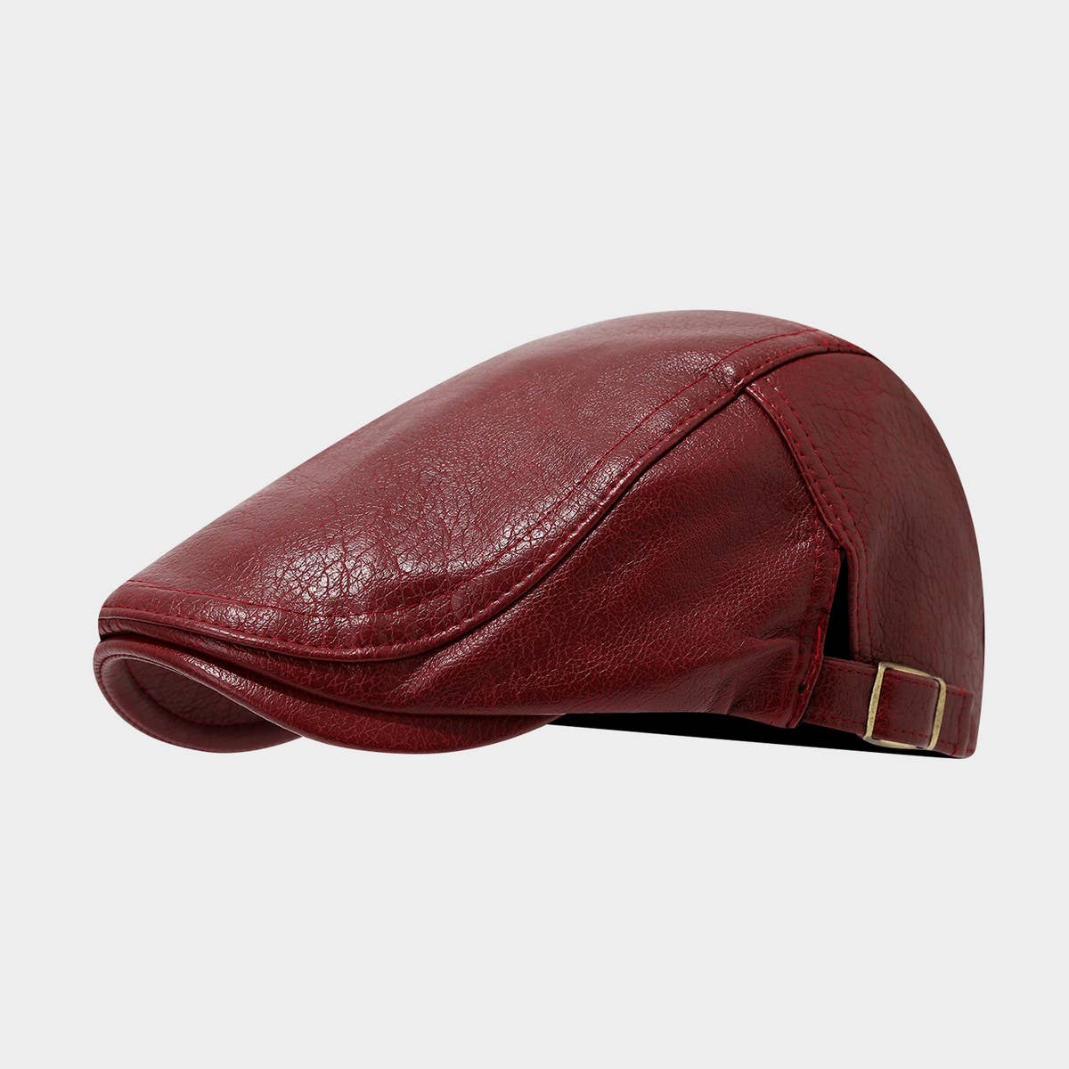 Vintage Leather Newsboy Beret Hat Unisex_Cwah04625