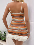 Striped Knit Cami Mini Dress For Beach Holiday