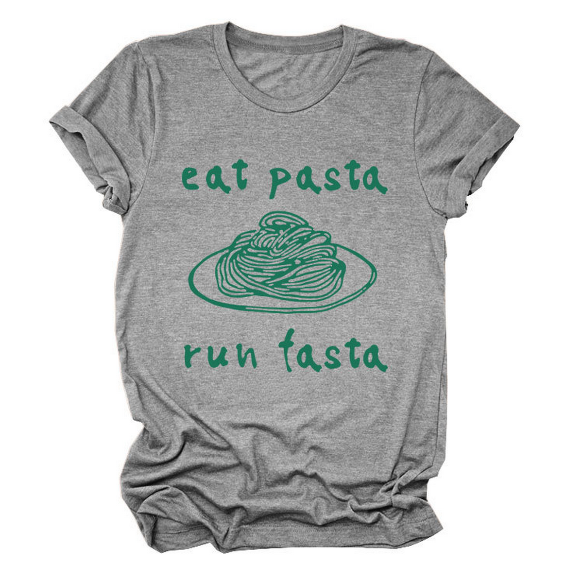 Trendy Womens Short Sleeve Tee Eat Pasta Run