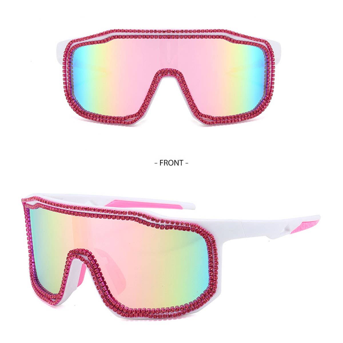 LARGE FRAME DIAMOND COLORFUL WINDPROOF SUNGLASSES_CWASG0841