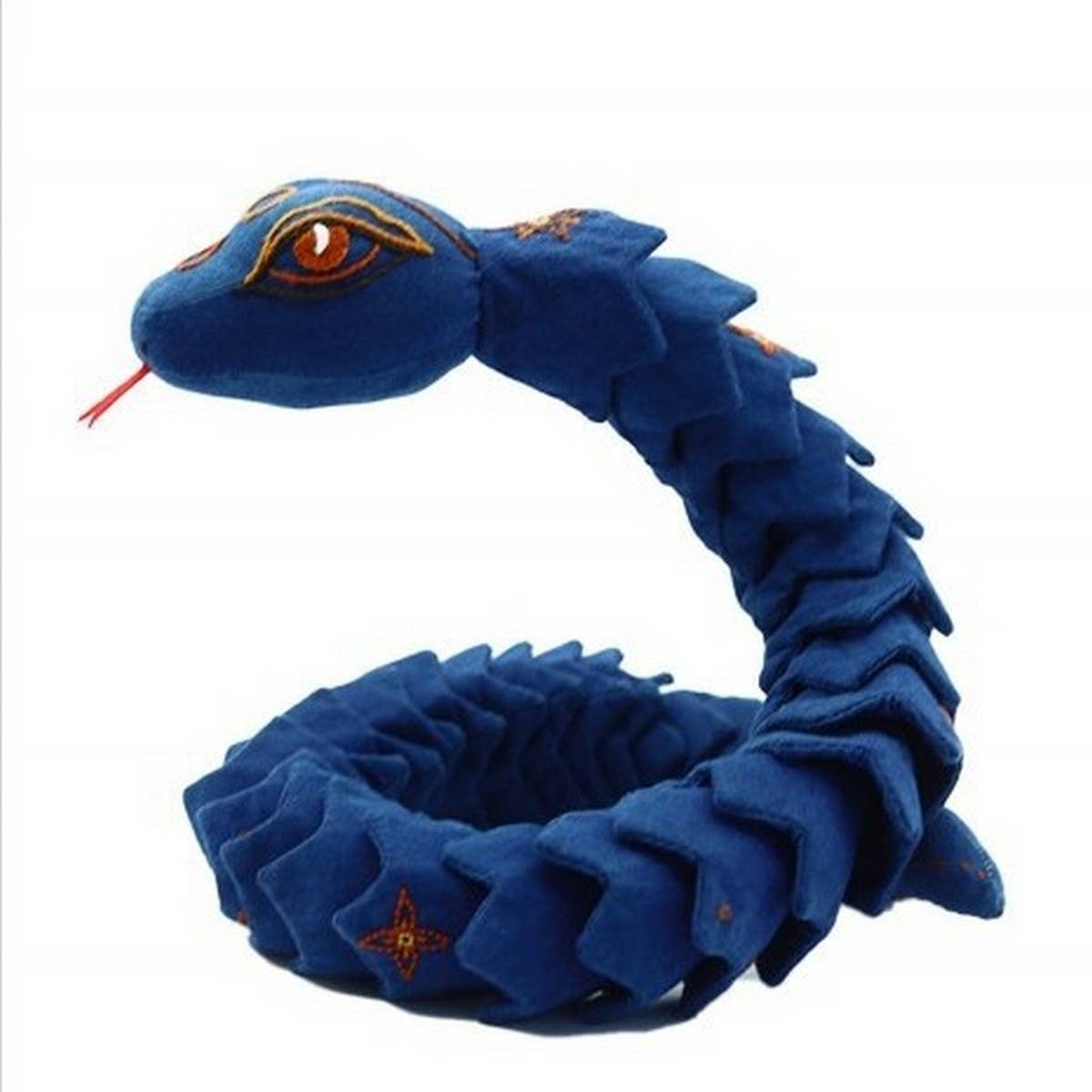 HANDMADE INDIGO DYED EMBROIDERED SNAKE PLUSH_CWMM6059