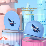 BOYS SILICONE SWIM CAP CUTE SHARK PRINT_CWMM6784