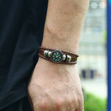 MULTI LAYER BRAIDED BEADED COWHIDE BRACELET_CWMM4511