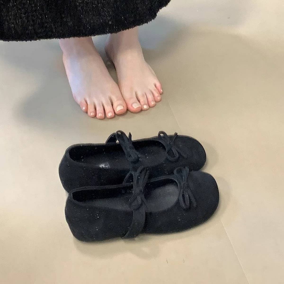 DOUBLE BOW MARY JANE SHOES WITH HIDDEN HEEL_CWSHF0108