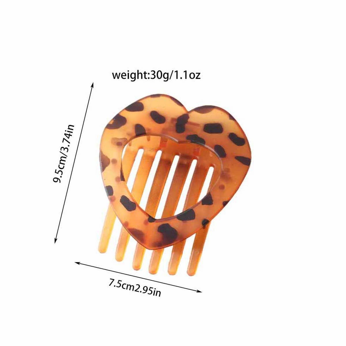 Cwaha07446_Flat Heart Hair Claw Clip Strong Grip For Women