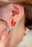 RED HOOP RING EARRINGS_CWAJE0325