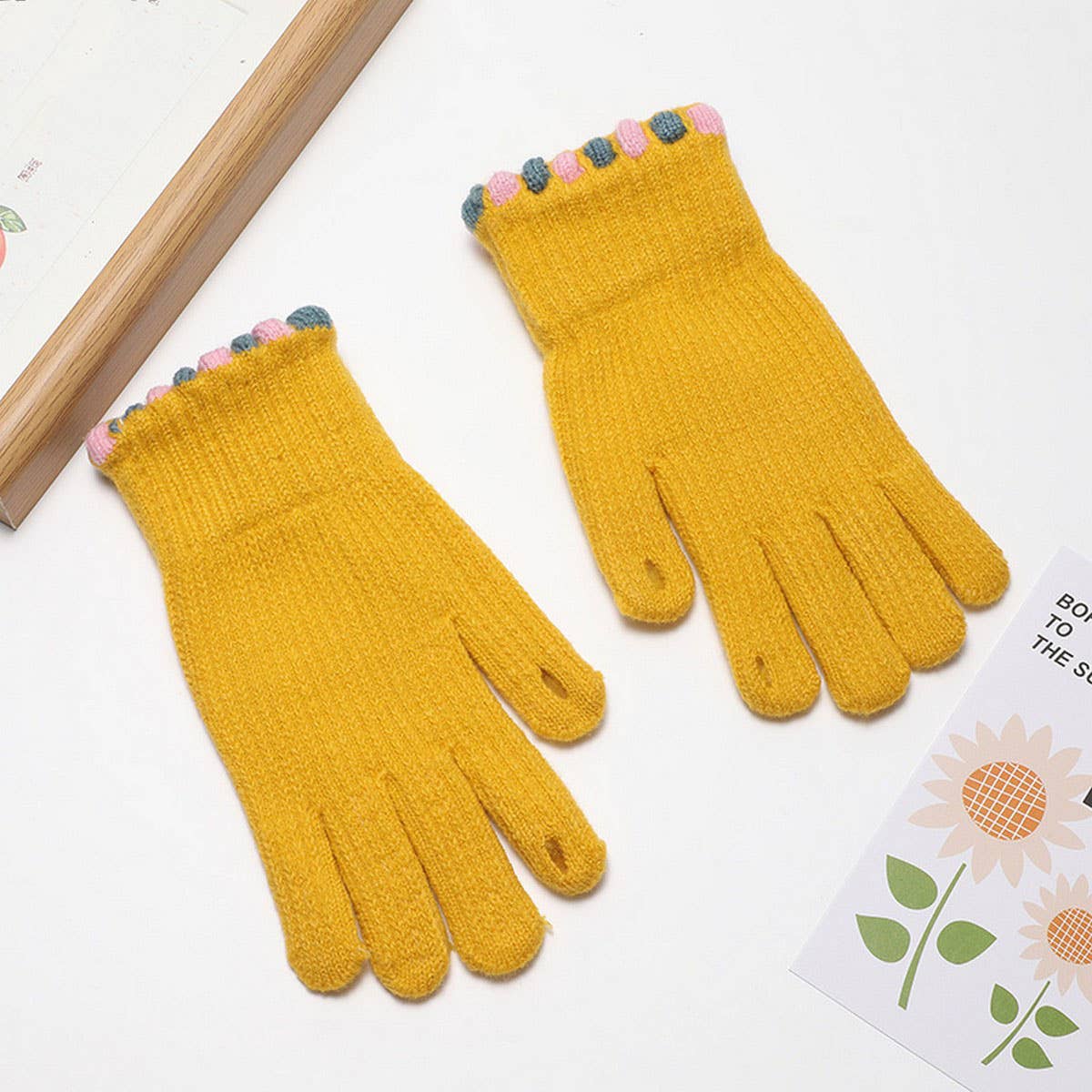 SOLID COLOR KNITTED FINGERLESS TOUCHSCREEN GLOVES_CWAG0197