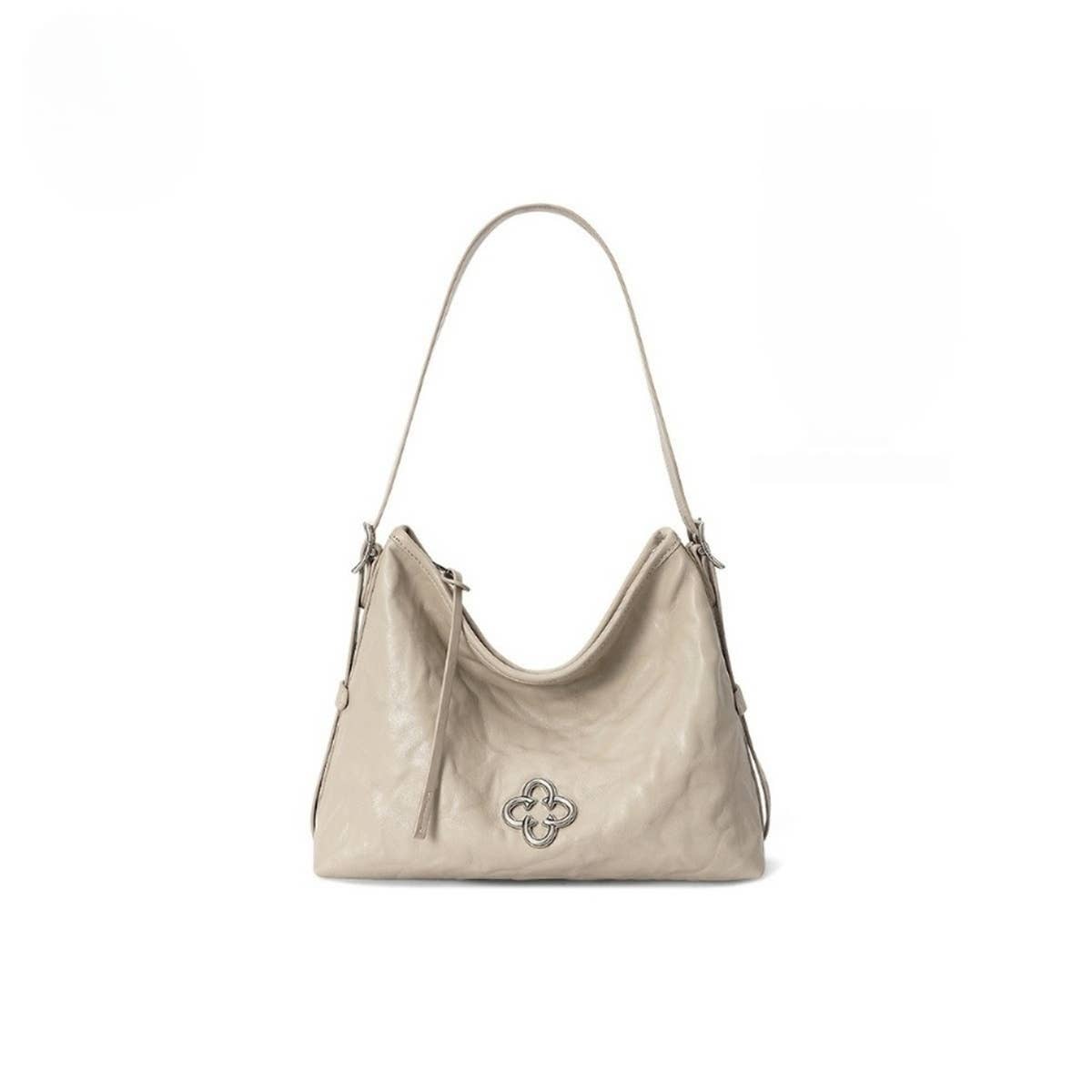 Vintage Ruched Tote Small Shoulder Leather Bag_Cwab5324