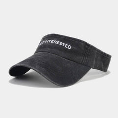 Washed Embroidered Letter Visor Cap -Golf Sun Hat_Cwah3309