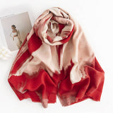 GRADIENT OMBRE WOOL SCARF ELEGANT COMMUTER SHAWL_CWASC0467