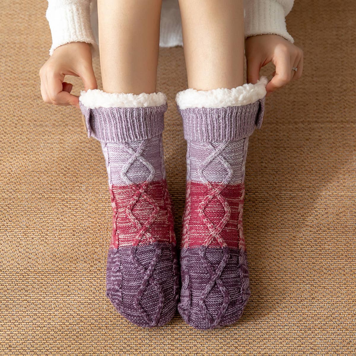 THICKENED LEG COVERS PLUSH INDOOR SLIPPERS_CWMS0710