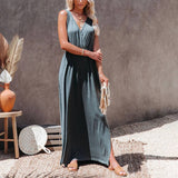 V-Neck Neck Waist Waist Casual Fashion Long Dress