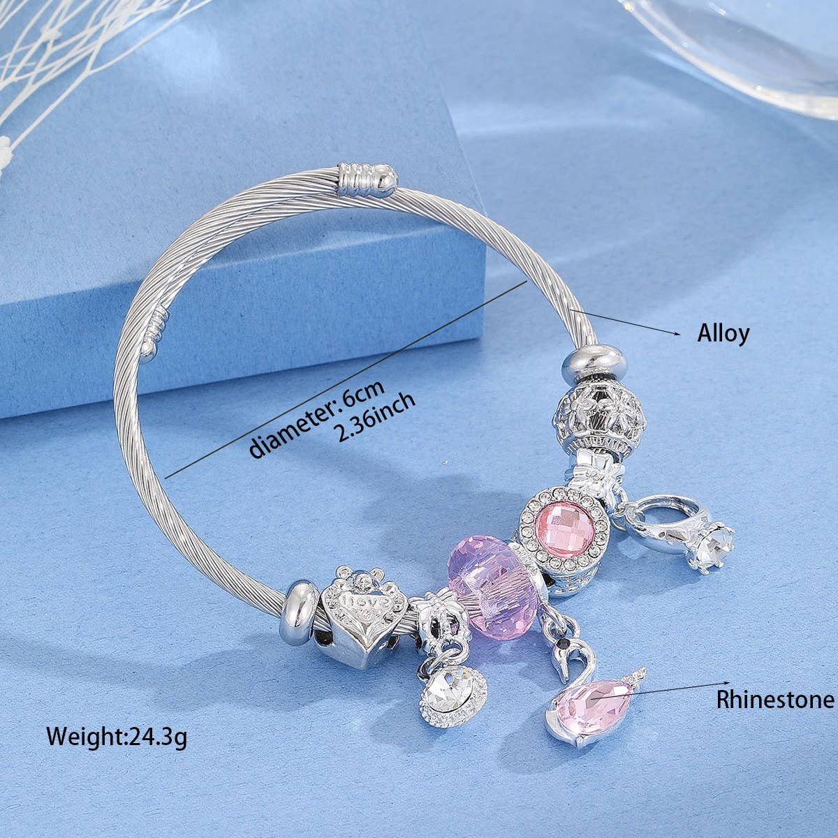 Trendy Silver Stainless Steel Adjustable Bracelet_Cwmm8591