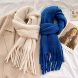 MOHAIR TASSEL SCARF FOR WINTER UNISEX LONG SHAWL_CWASC0965