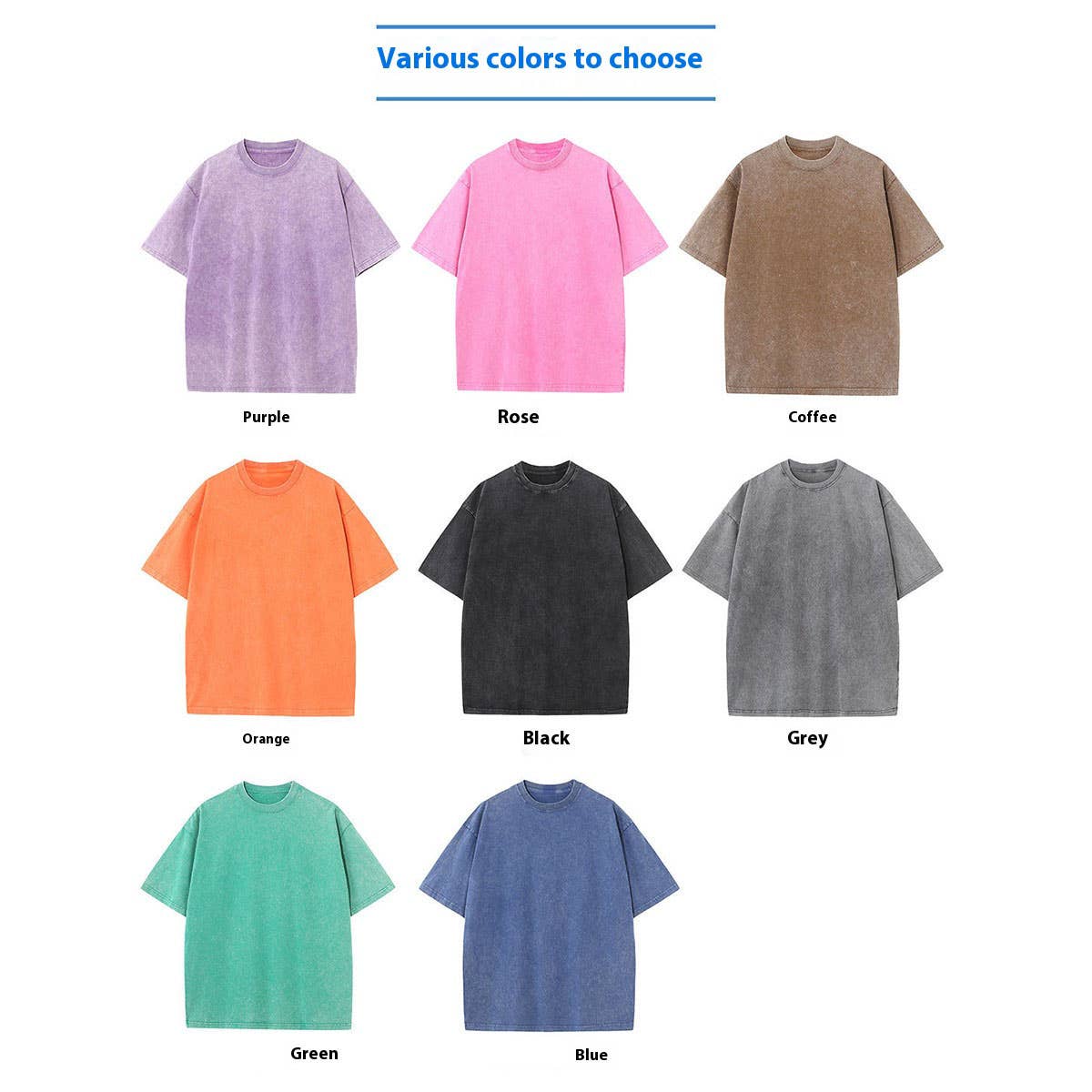 270G HEAVYWEIGHT WAX DYED VINTAGE COTTON T SHIRT CUSTOM LOGO