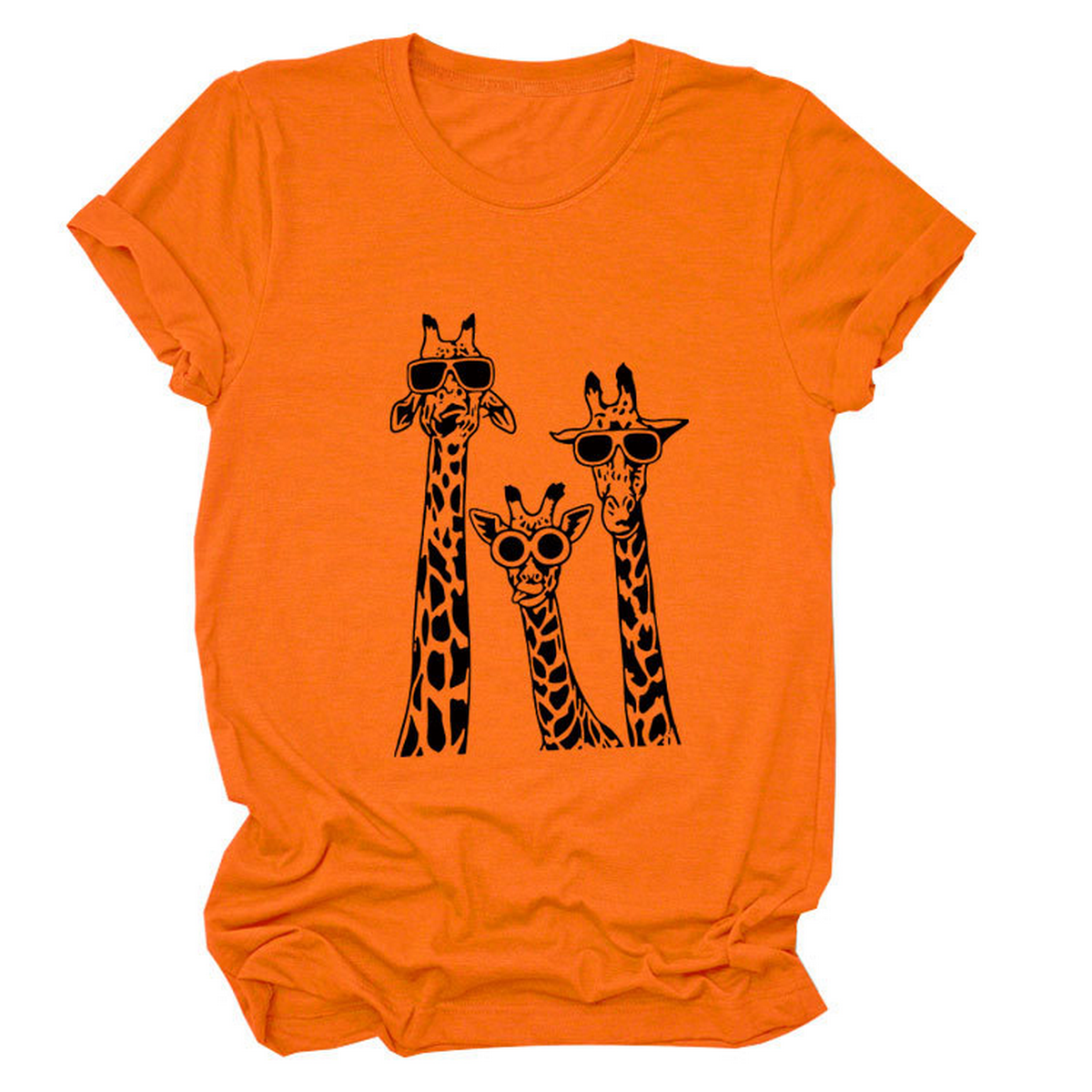 Womens Giraffe Print Casual Summer T-Shirt