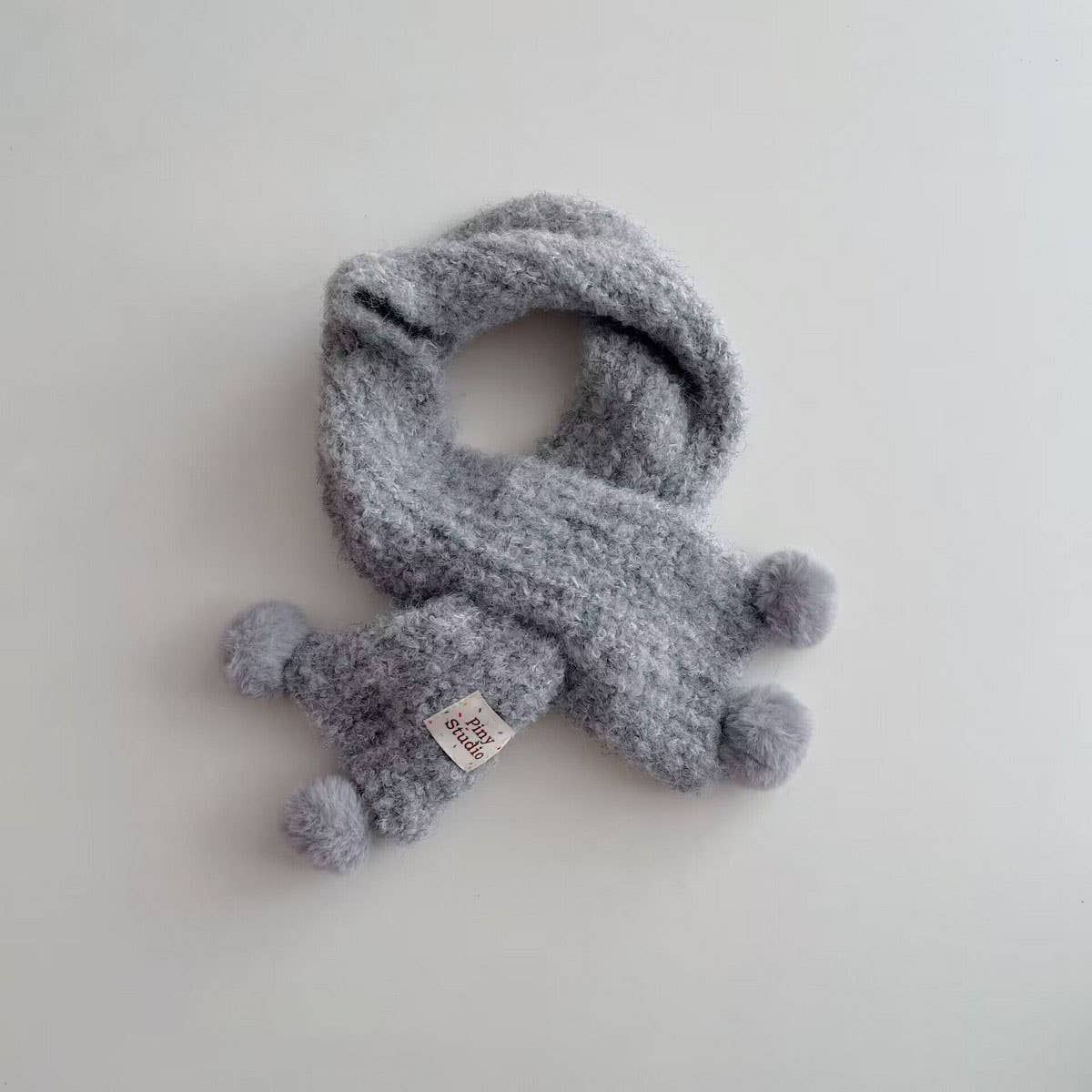 CUTE POM POM KNIT SCARF NECK WARMER FOR KIDS_CWASC2088