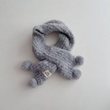 CUTE POM POM KNIT SCARF NECK WARMER FOR KIDS_CWASC2088