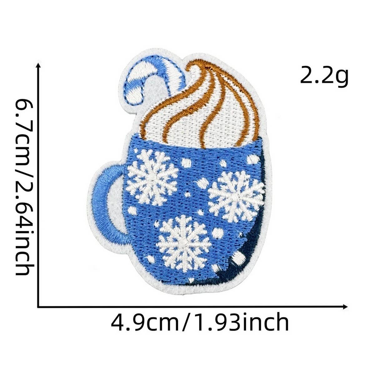 Winter Blue Christmas Graffiti Embroidered Patch_Cwmm4028