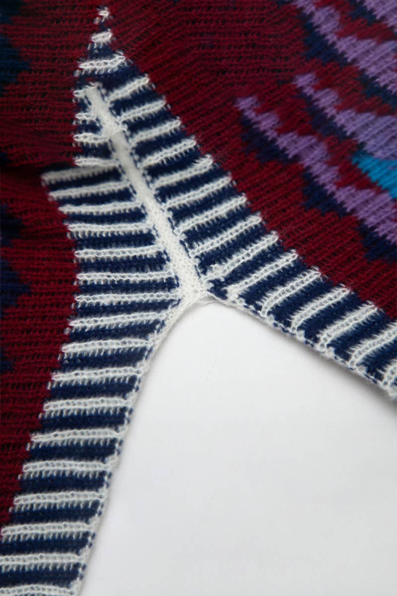 KNIT CAPE SHAWL TRAVEL WRAP FOR FALL WINTER_CWASC0158