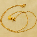 18K GOLD HEART LETTER PENDANT NECKLACE_CWAJE0692