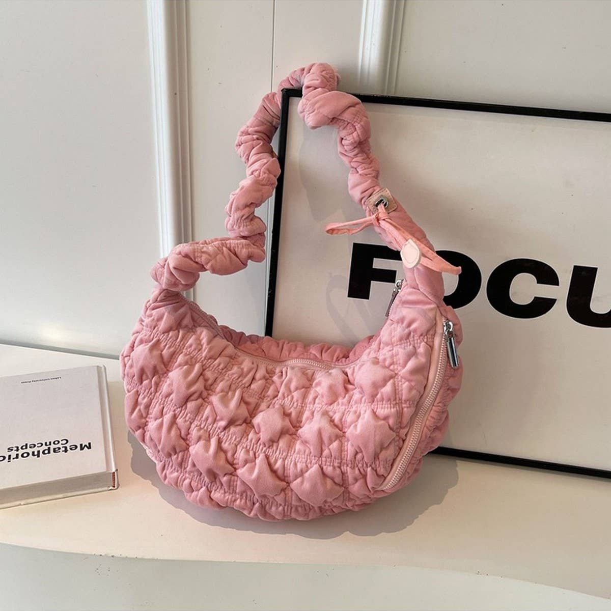 PLUSH VELVET CLOUD BAG WOMEN LARGE SHOULDER TOTE_CUAB00563