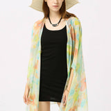 MULTICOLOR FLORAL PRINT OPEN FRONT KIMONO CARDIGAN_CWASC0789