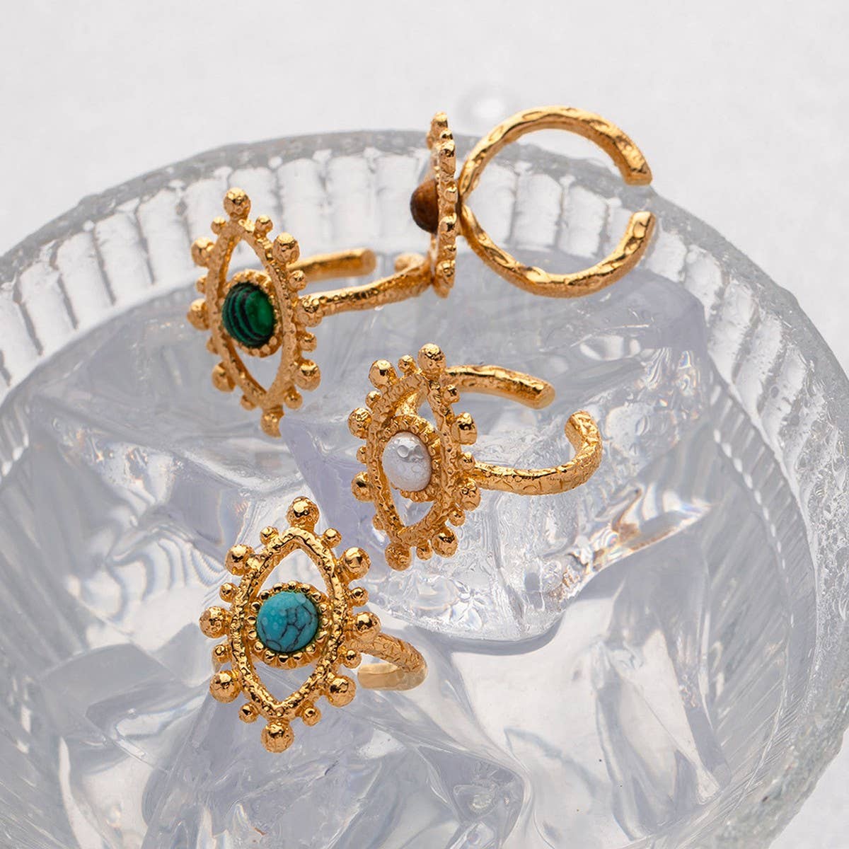 RETRO HOLLOW PATTERN NATURAL STONE RING_CWAJE1389