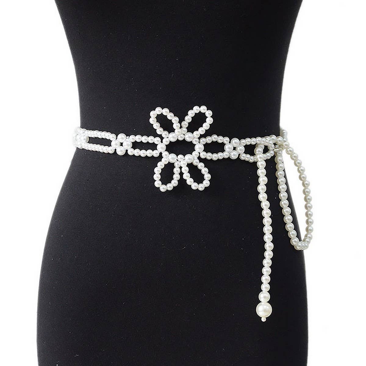 SIMPLECASUALFLOWERBUCKLE ELASTICWAIST CHAIN_CWABE0505