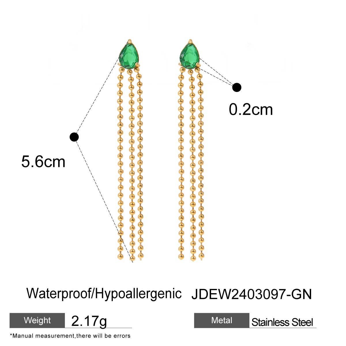 ELEGANT TEARDROP SHAPED TASSEL EARRINGS_CWAJE1885