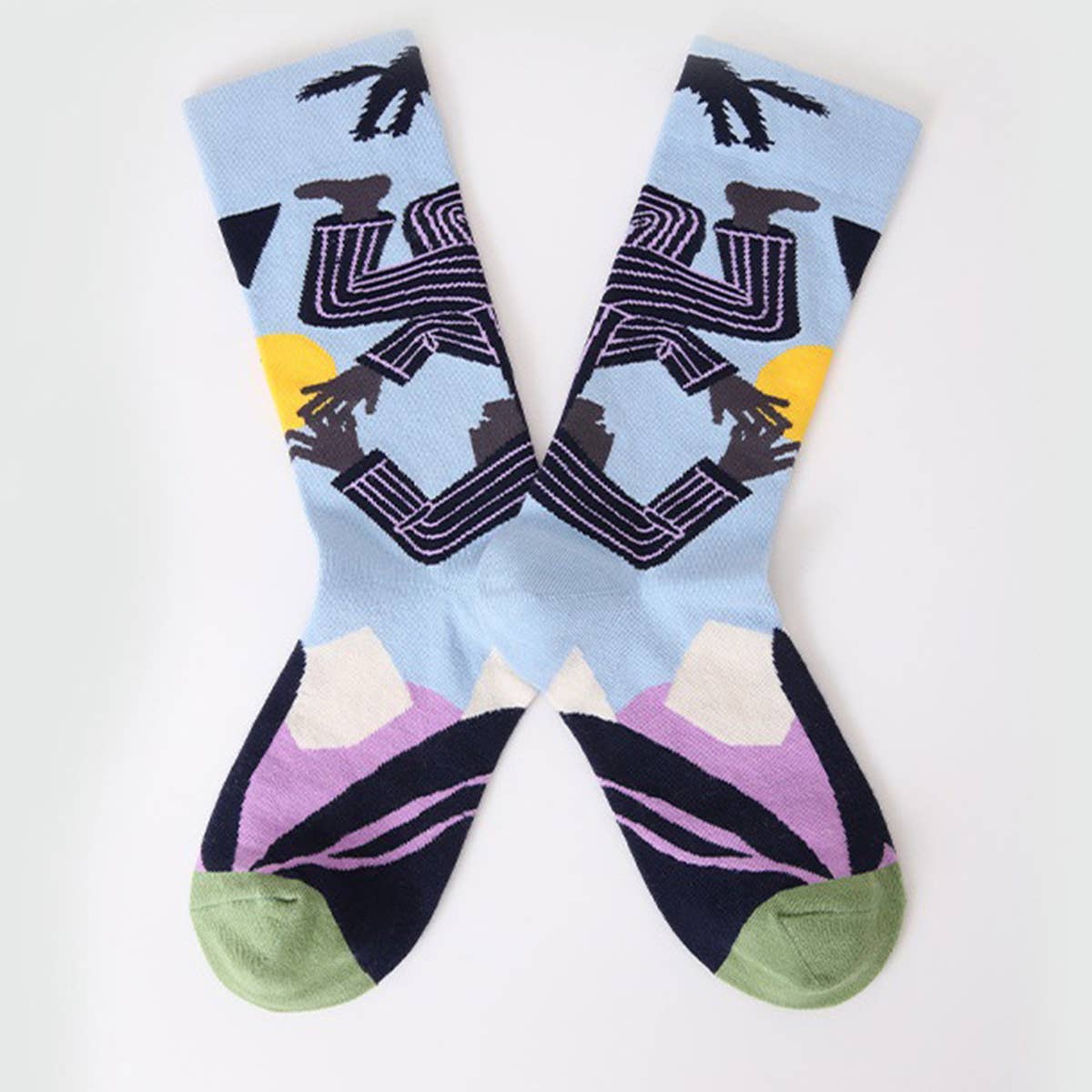 FUN SOCKS COLORFUL PATTERNED ART SOCKS_CWMS0186